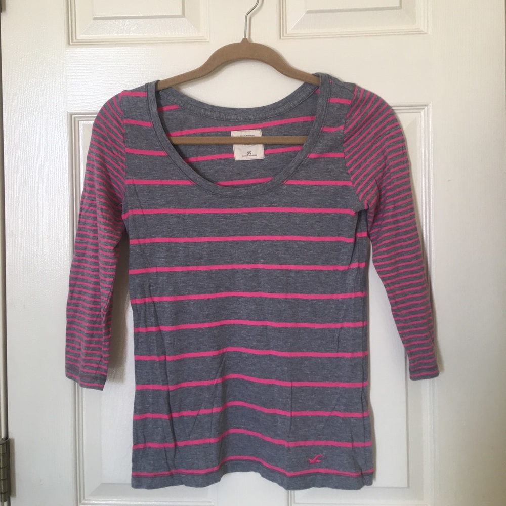 Pink & Grey Stripe Tee
